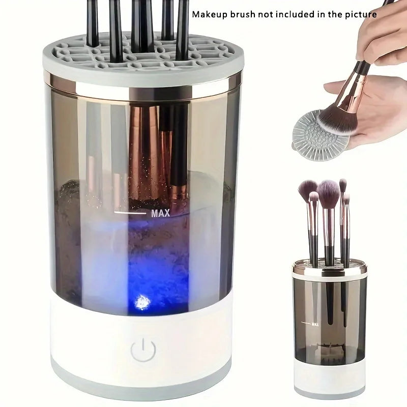 Automatic makeup brush cleaner