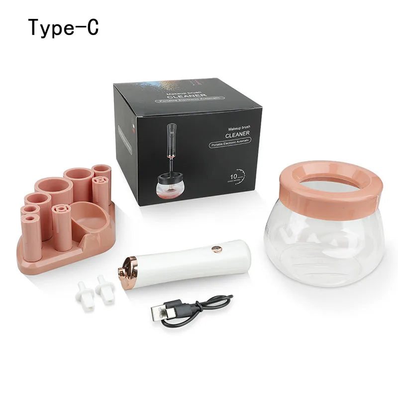 Electric makeup cleaning and drying machine brush