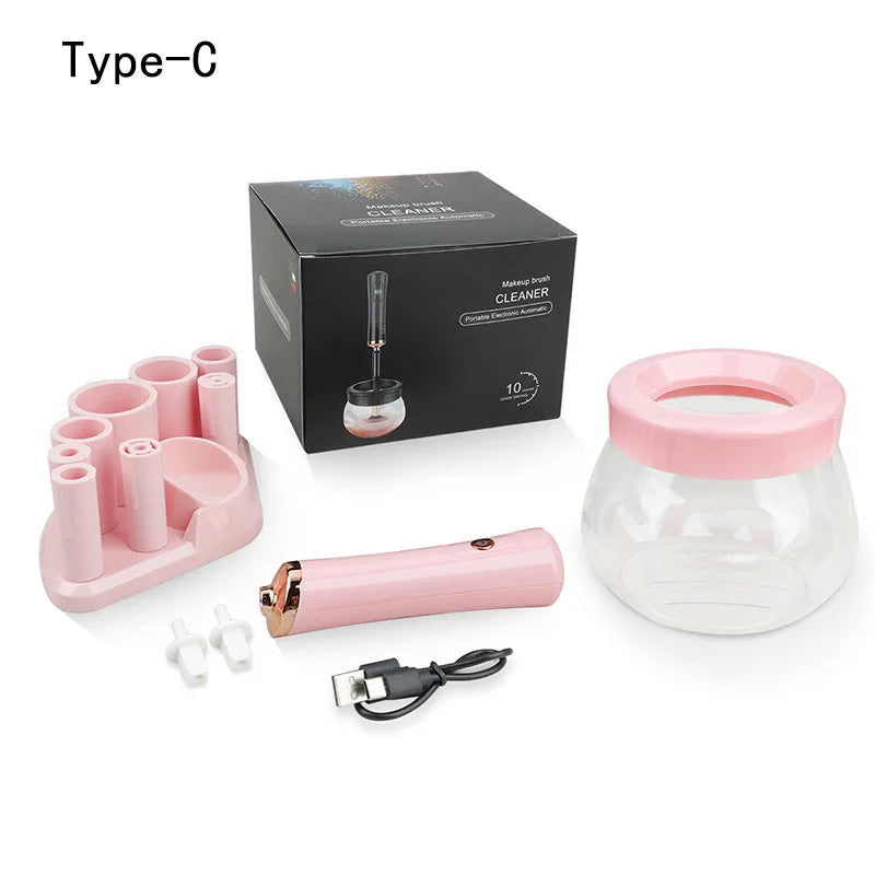 Electric makeup cleaning and drying machine brush