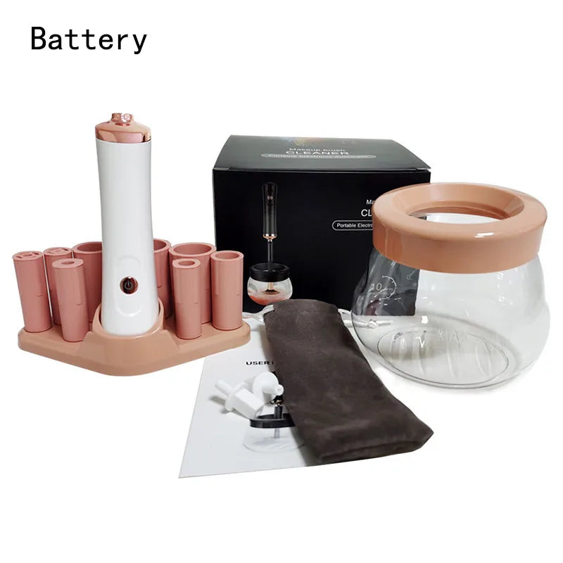 Electric makeup cleaning and drying machine brush