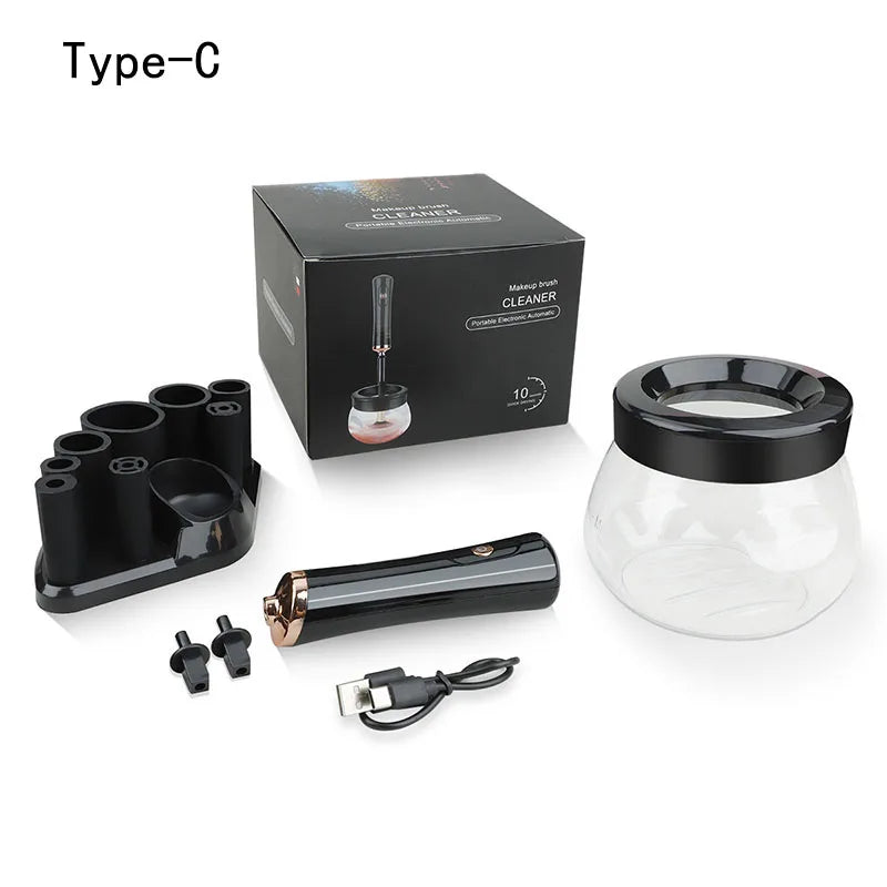 Electric makeup cleaning and drying machine brush