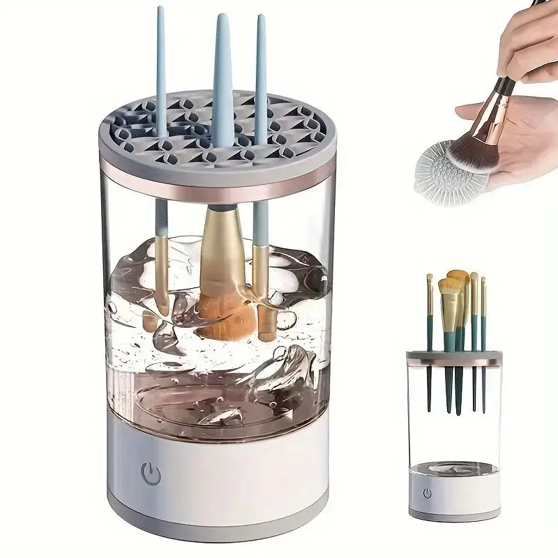 Automatic makeup brush cleaner